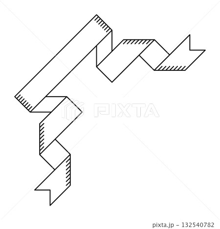 Illustration of ribbon corner. Decorative abstract banner. 132540782