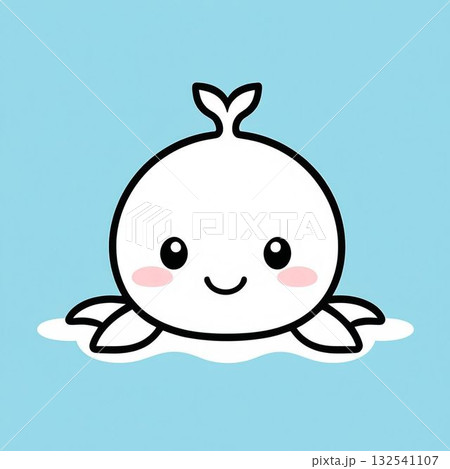 かわいいクジラのアイコン 132541107