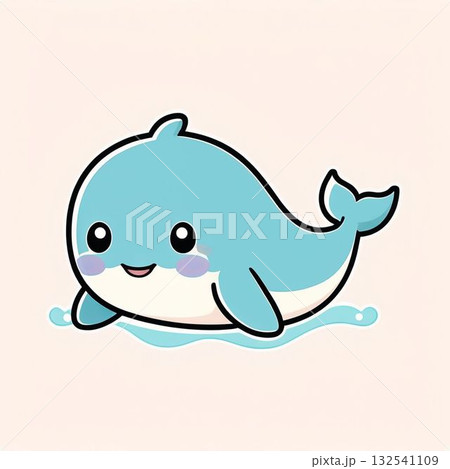 かわいいクジラのアイコン 132541109