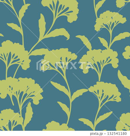 Oriental floral vintage ornament seamless pattern. Geometric all over print design. Ideal for interior, textile, wallpaper, fabric and fashion print.  132541180