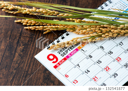 カレンダー　収穫の秋 132541877