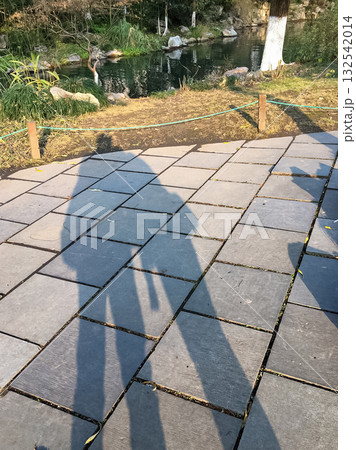 The shadow of a couple in the rural. Relationship concept. 132542014