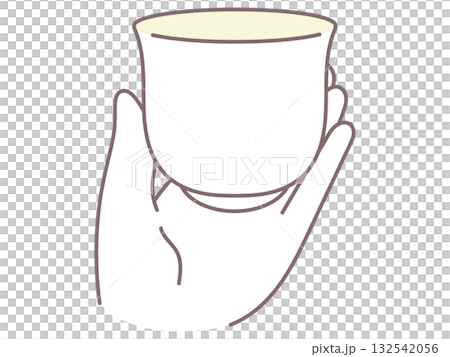 Yellow teacup and hand vector material Yellow teacup and hand vector material 132542056