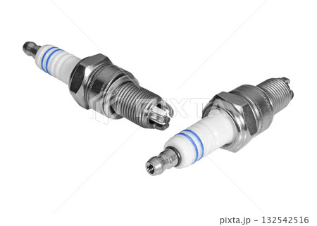 Car spark plugs on white background 132542516