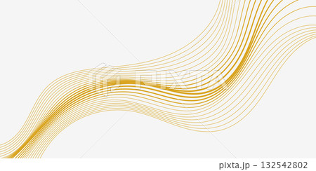 Flowing golden lines create a sleek design element. Vector illustration 132542802