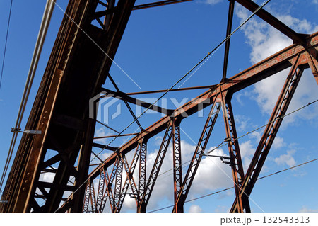 Old Vysehrad railway bridge linking the Nusle Valley with Smichov, Vyton, Prague, Czech Republic 132543313