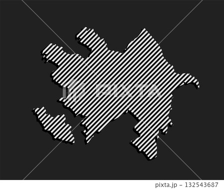Abstract map of Azerbaijan, parallel grey lines 132543687