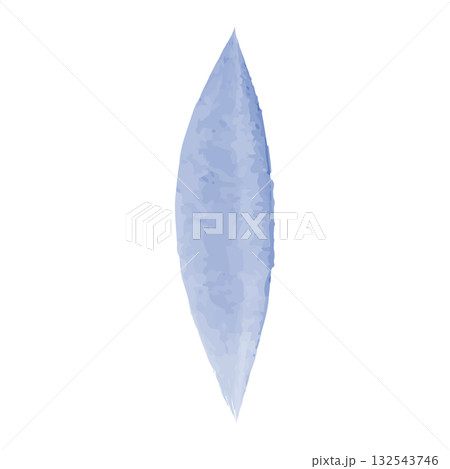 A simple, single petal in light blue watercolor style is depicted. It is a vector illustration, providing a clean and versatile design element for various projects. 132543746