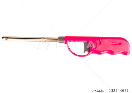 Pink gas stove lighter on white background Pink gas stove lighter on white background 132544681