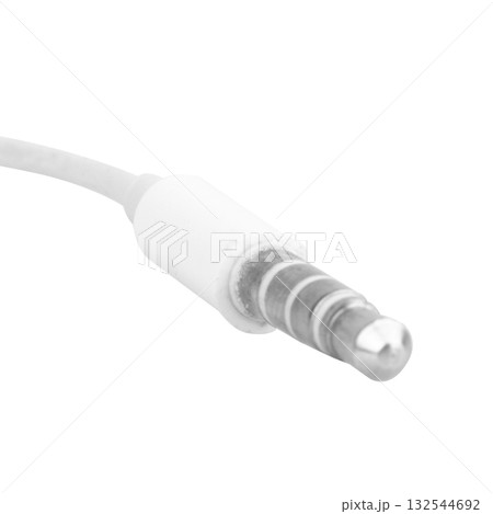 White earphone jack on white background 132544692