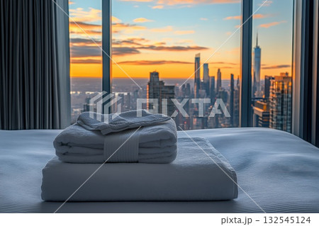 comfortable pillow on bed 132545124