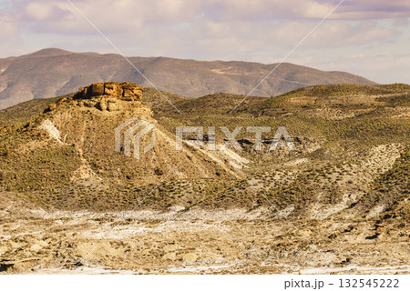 View of the Tabernas desert in Spain View of the Tabernas desert in Spain 132545222