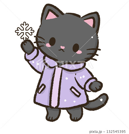 Kawaii Black Cat holding a snowflake Christmas Holiday Cute Cat Character Art Snowy Forest Illustration for Cards Stickers Crafts Kids Room Decor Digital Artwork Kawaii Black Cat holding a snowflake Christmas Holiday Cute Cat Character Art Snowy Forest Illustration for Cards Stickers Crafts Kids Room Decor Digital Artwork 132545395