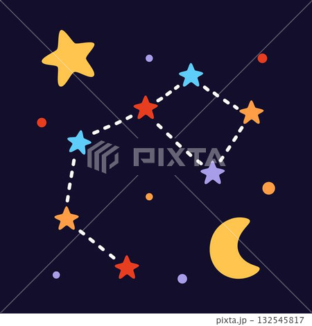 ursa constellation, flat style ursa constellation, flat style 132545817