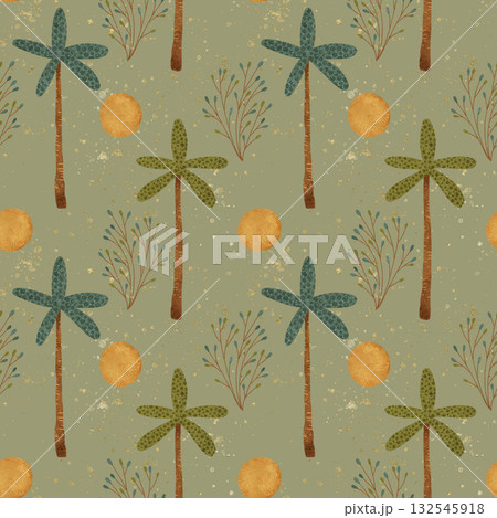 A beautiful and vibrant Tropical Palm Trees Pattern set against a grey background A beautiful and vibrant Tropical Palm Trees Pattern set against a grey background 132545918