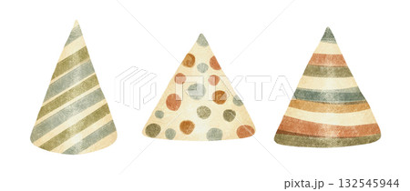 Vibrant and Colorful Party Hats Perfect for All Types of Celebrations and Exciting Events 132545944