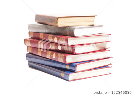 Books stack isolated on white background 132546056