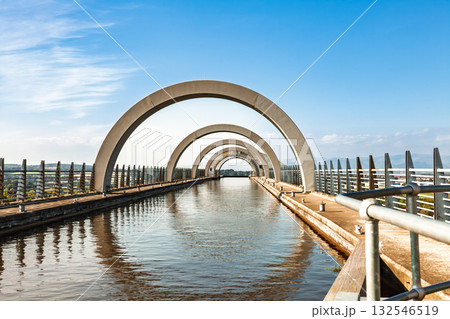 Arches at the top of the Falkirk Wheel Scotland UK Arches at the top of the Falkirk Wheel Scotland UK 132546519