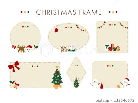 クリスマスの見出しフレームセット　2025 132546572
