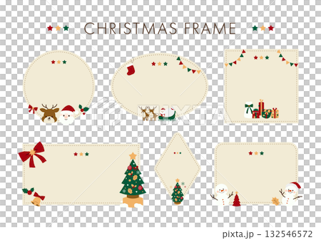 クリスマスの見出しフレームセット　2025 132546572
