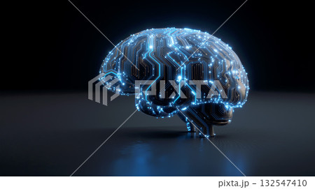 Luminous circuits form an intricate AI brain showcasing the fusion of technology and intelligence Luminous circuits form an intricate AI brain showcasing the fusion of technology and intelligence 132547410