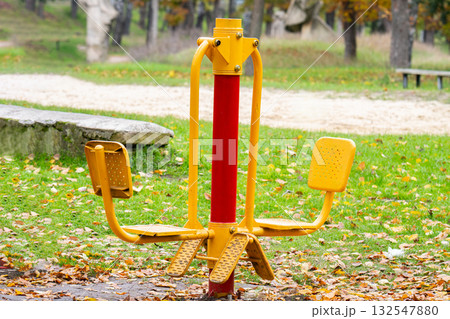 Outdoor exercise equipment for autumn Outdoor exercise equipment for autumn 132547880