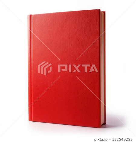 Red Book on White Table. Generative AI 132549255