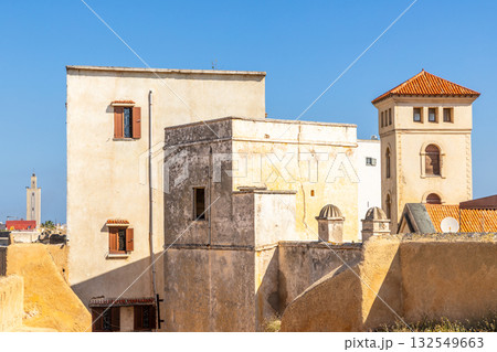 Historic Portuguese fortress with tower and city walls, El Jadida Historic Portuguese fortress with tower and city walls, El Jadida 132549663