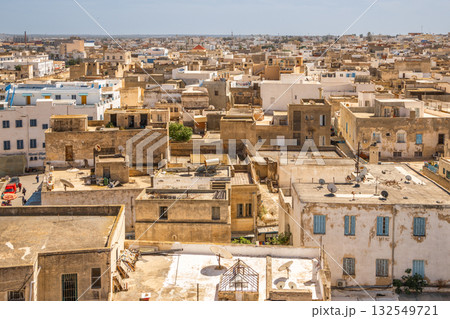 Traditional Houses and Minaret in the Old Medina, Sousse, Tunisia 132549721