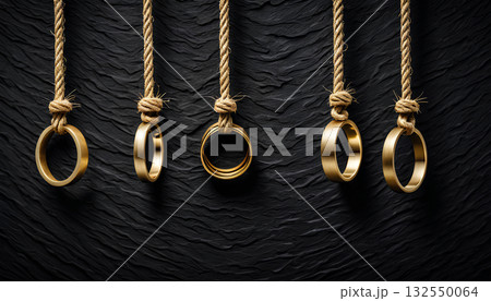 gold rings on chain gold rings on chain 132550064