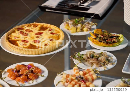 An Exquisite and Delicious Assortment of Gourmet Dishes Beautifully Displayed for All 132550929