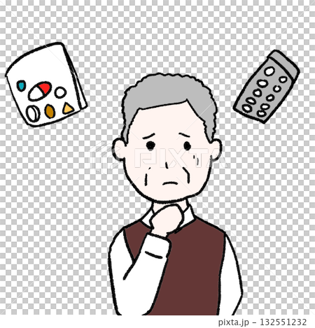 多剤併用のイラスト 132551232