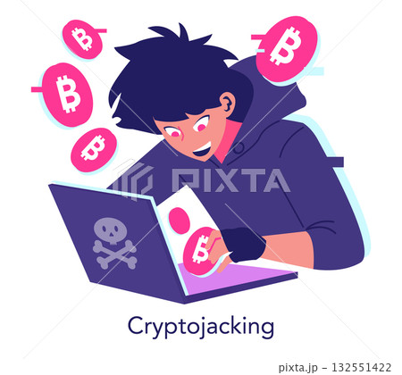 Hacker enthusiastically engaged in...のイラスト素材 [132551422] - PIXTA