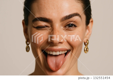 Smiling Woman Portrait in Natural Light 132551454