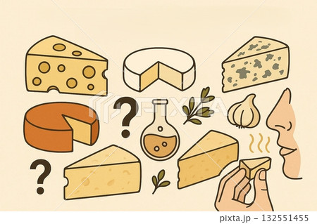 Assorted Cheeses with Rich Flavors 132551455