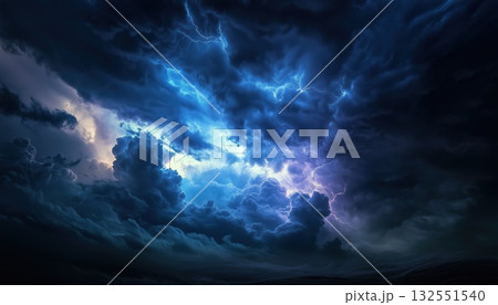 Intense Storm With Thunder And Lightning Intense Storm With Thunder And Lightning 132551540