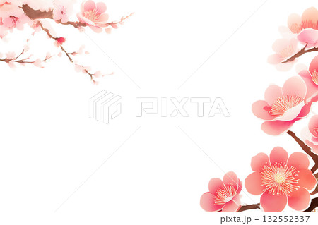 背景素材　梅　切り抜き 132552337