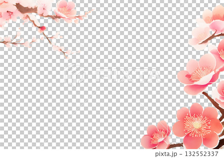 背景素材　梅　切り抜き 132552337