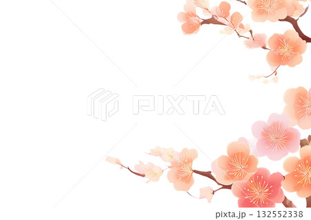背景素材　梅　切り抜き 132552338