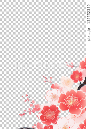 Background material: Plum blossoms cutout 132552339