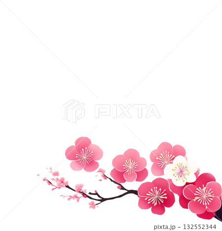 背景素材 梅 切り抜き 背景素材 梅 切り抜き 132552344