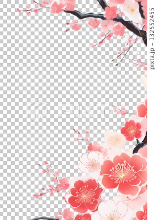 Background material: Plum blossoms cutout Background material: Plum blossoms cutout 132552455