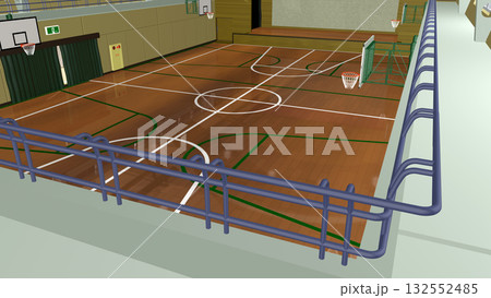 アニメーションの背景に最適な『体育館の内部』 132552485