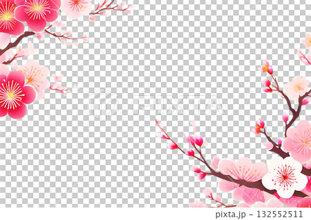 背景素材 梅 切り抜き 背景素材 梅 切り抜き 132552511