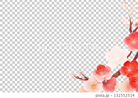 背景素材　梅　切り抜き 132552514