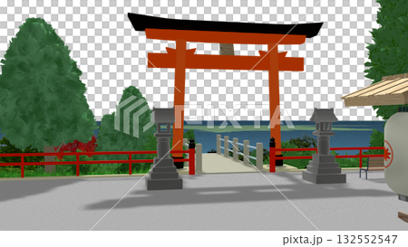「海景神社」PNG素材,可作為動畫背景。天空是透明的,請隨意使用。 「海景神社」PNG素材,可作為動畫背景。天空是透明的,請隨意使用。 132552547