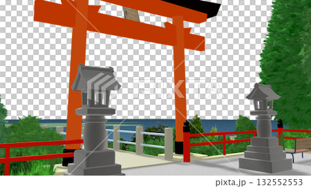 "Shrine with a view of the sea" PNG material that can be used as a background for animation. The sky is transparent, so feel free to use it. "Shrine with a view of the sea" PNG material that can be used as a background for animation. The sky is transparent, so feel free to use it. 132552553