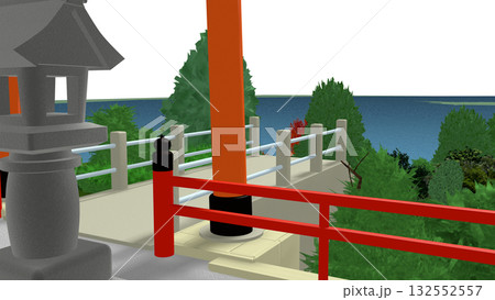 アニメーションの背景に使える PNG素材『海の見える神社』空は透明ですのでご自由にどうぞ アニメーションの背景に使える PNG素材『海の見える神社』空は透明ですのでご自由にどうぞ 132552557