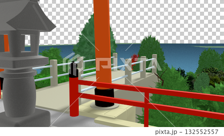 「海景神社」PNG素材,可作為動畫背景。天空是透明的,請隨意使用。 「海景神社」PNG素材,可作為動畫背景。天空是透明的,請隨意使用。 132552557