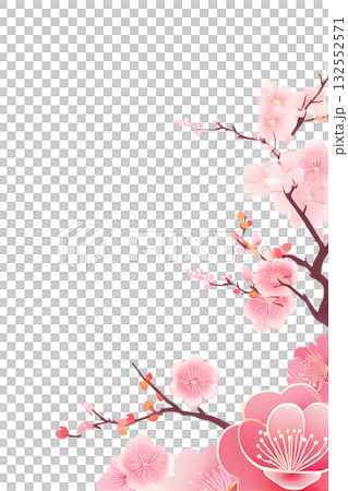 背景素材　梅　切り抜き 132552571
